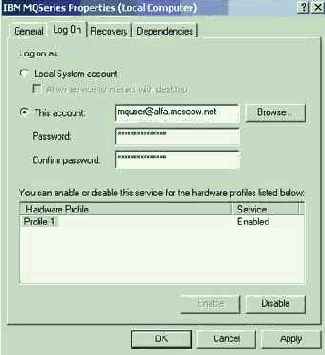 ��������� ����� WebSphere MQ ��� Windows