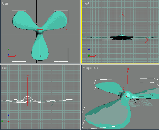 Создание лопастей вентилятора