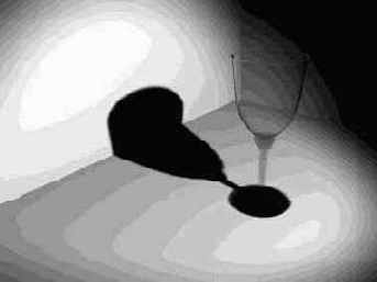 Каустика в бокале с вином