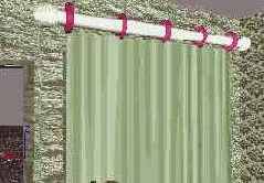 Вешаем занавеску на окно кафе «МАХ»