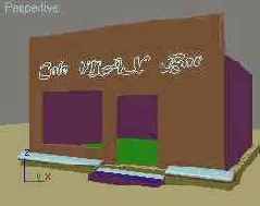 Создаем проемы для двери и окна на фасаде «МАХ-кафе»