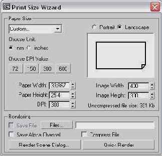 ������������� ������� Print Size Wizard