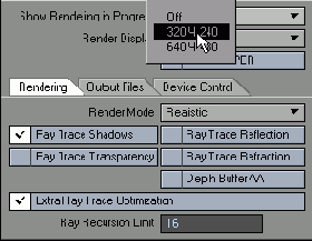 � ���� Render Options ���������� ������ ���������� ����� ���������� �������� Threshold