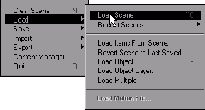Открытие файла сцены в Layout