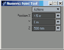 Ввод координат в окне Numeric