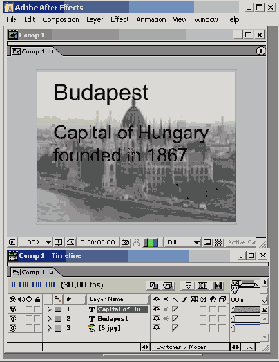 ��������� ����� ��� ����� ���� � ����� Composition � Timeline ��� ������ ����������� Selection