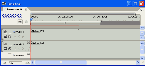 Перетаскивание клипа в окно Timeline