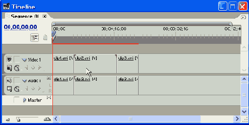 Вставка сразу нескольких клипов из окна Project