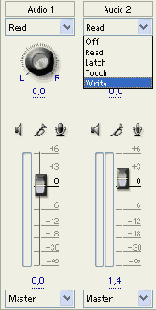Интерфейс окна Audio Mixer