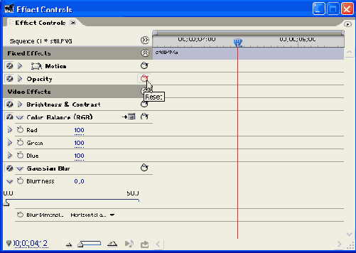 Палитра Effect Controls