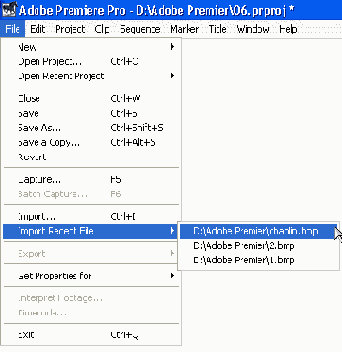 Импорт недавних клипов