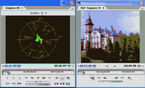 Меню окна Monitor