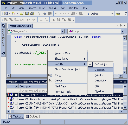 ���� Task List �� ������� ������