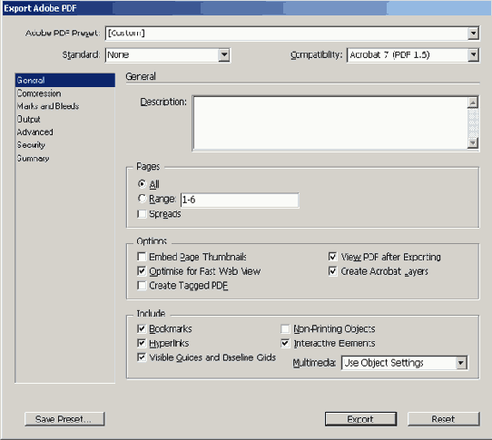 �������� �� ������ Export 