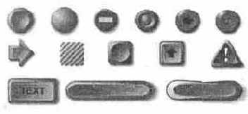 Примеры кнопок созданных в CorelXARA