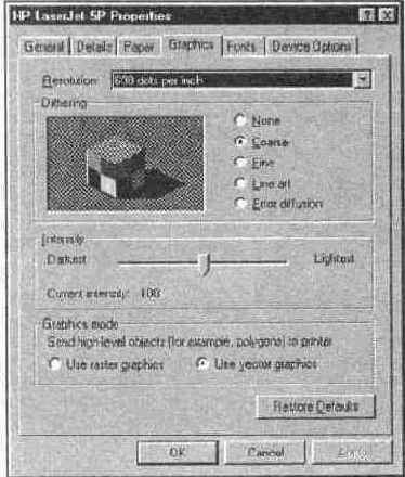 Установки PCLпринтера HP LaserJet 5P