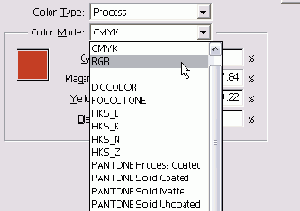 ���� Color Mode � ���������� ���� New Color Swatch