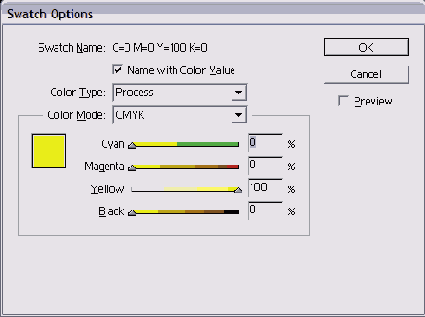 ���������� ���� Swatch Options ��������� �������� ������� ������ ��� ������� ���� ������