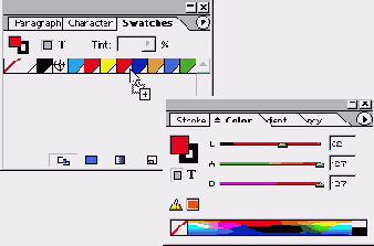 �� ������ ���������� ����� �� ������� Color � ������� Swatches