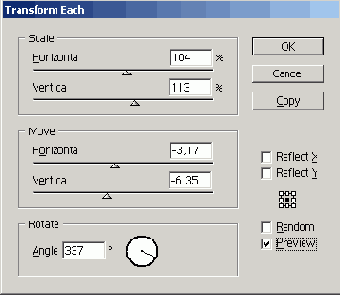 �������� ������� Object > Transform