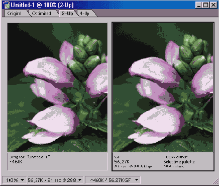 Оптимизация изображений для сети в программе ImageReady