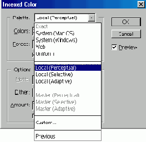 Преобразование изображения в режим Indexed Color