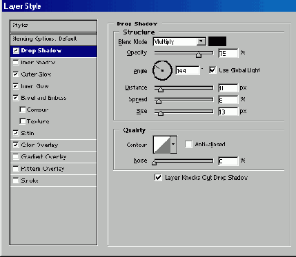 ���������� �������� Drop Shadow � Inner Shadow