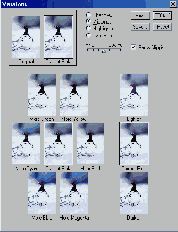 ����������� ��� ��������� ����� � ������� ������� Color Balance