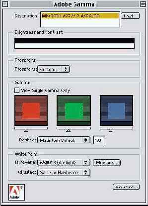 ���������� ���������� � ������� Adobe Gamma