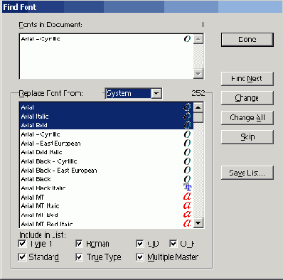 ���������� ���� Find Font