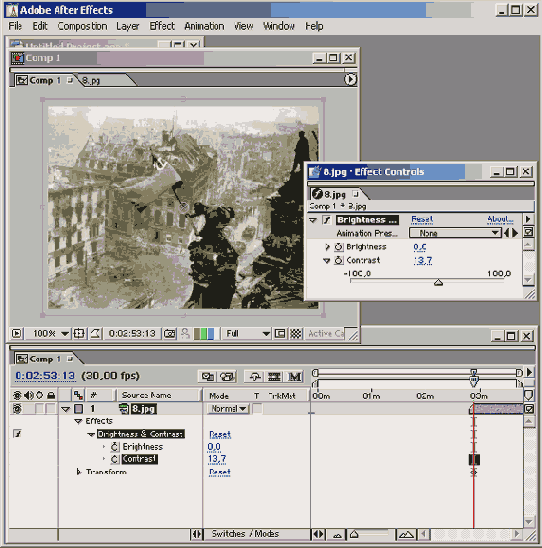 ������� ��������� � ���������� �������� ������� ��� ������ ������� Effects