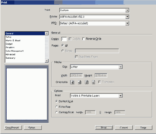 ���� Print ������� General