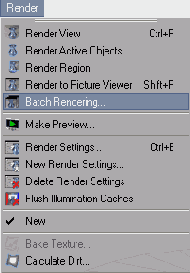 Для проведения пакетной визуализации вызовите команду Render > Batch Rendering