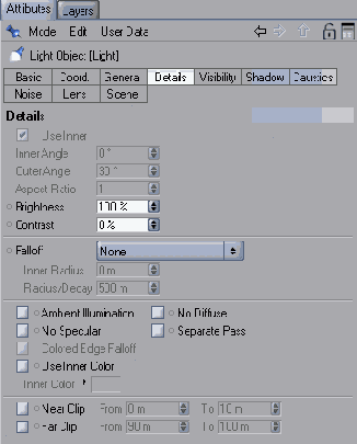 Группа параметров Details