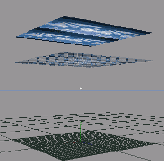 Источник освещения помещен между первым и вторым объектами Floor