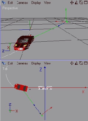 Камера неподвижна и направлена на перемещающийся автомобиль