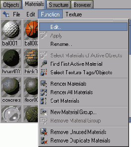 Команды меню Function