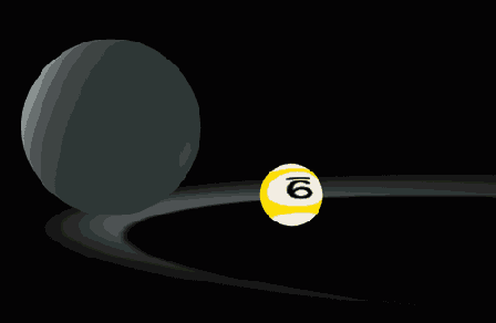 Маленький шарик находящийся в тени большого виден за счет самосвечения