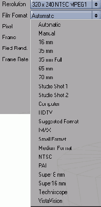 Меню форматов фильма