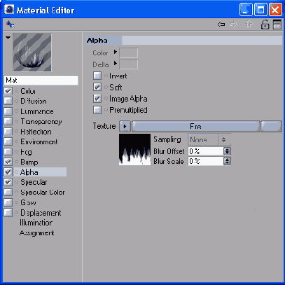 Настройка альфаканала материала