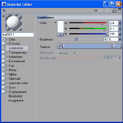Настройка самосвечения