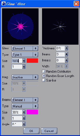 Окно настройки ореола