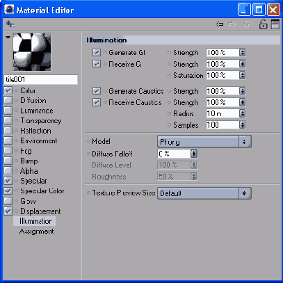Параметр Illumination