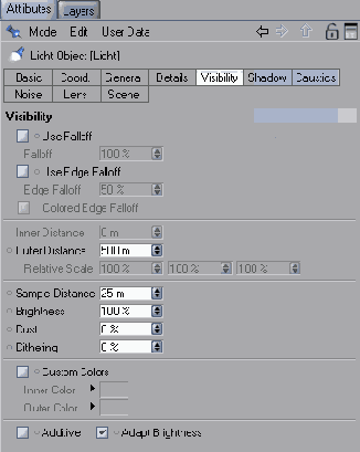 Параметры группы Visibility