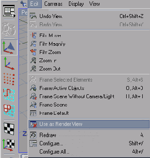 Перед визуализацией установите флажок в строке меню окна камеры Edit > Use as Render View