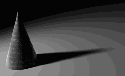 Поверхностная тень вблизи объекта имеет четкие границы а по мере удаления границы тени размываются