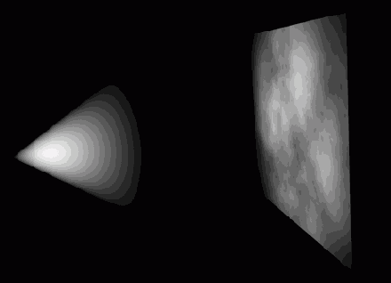 При выборе Illumination шум создается на освещенной поверхности