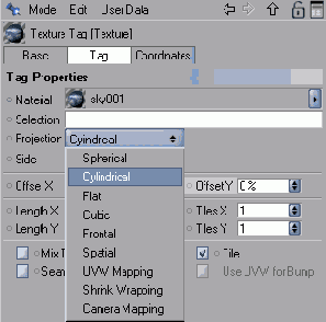 Сферический или цилиндрический типы проекции