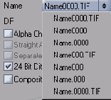Шаблоны названия используемые при автоматическом создании последовательности изображений