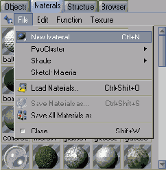 Создание нового материала